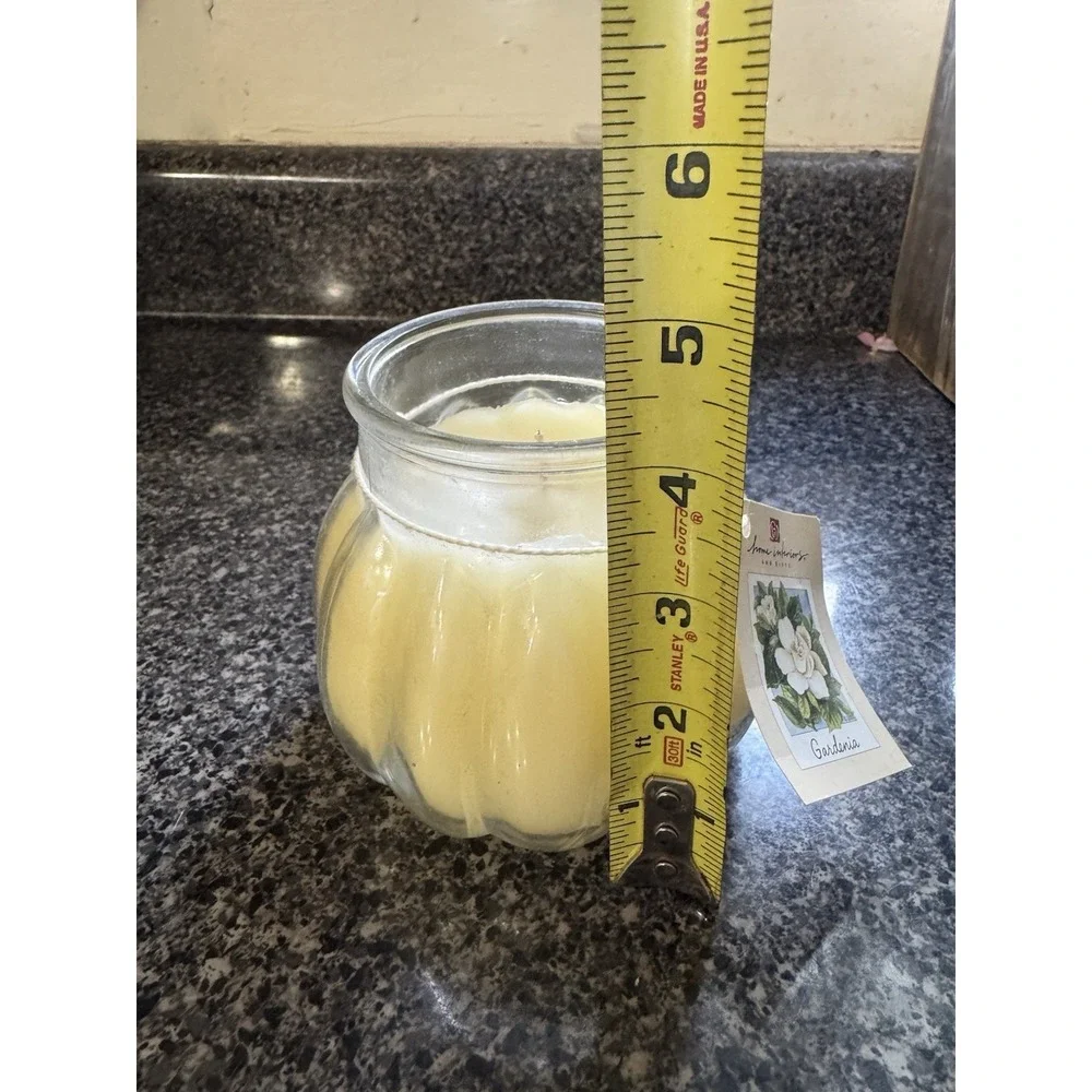 Home Interiors Gardenia Flower Scented Candle 17 oz Jar Retired Fragrance No Lid